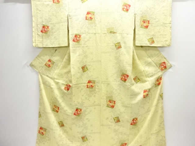 JAPANESE KIMONO / KOMON / UNUSED / ALL SHIBORI / FLOWER